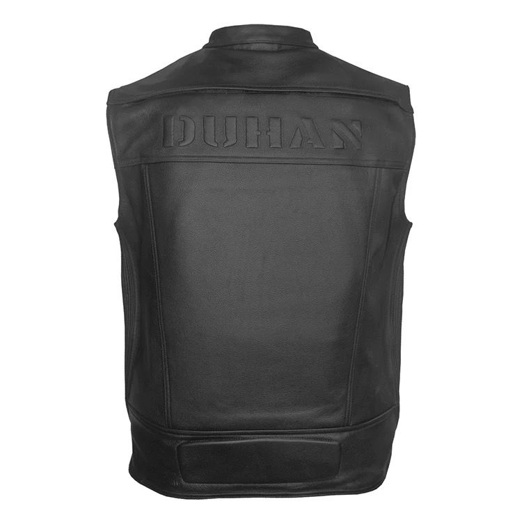 Black Leather Air Bag Vest
