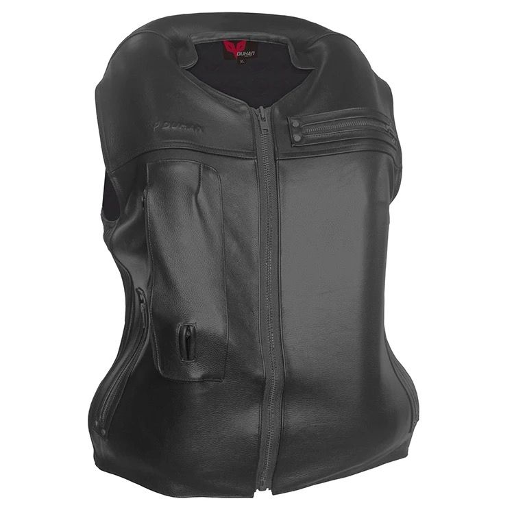 Black Leather Air Bag Vest